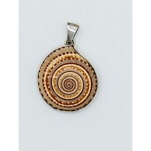 Alchemia Sundial Shell Pendant Silvertone